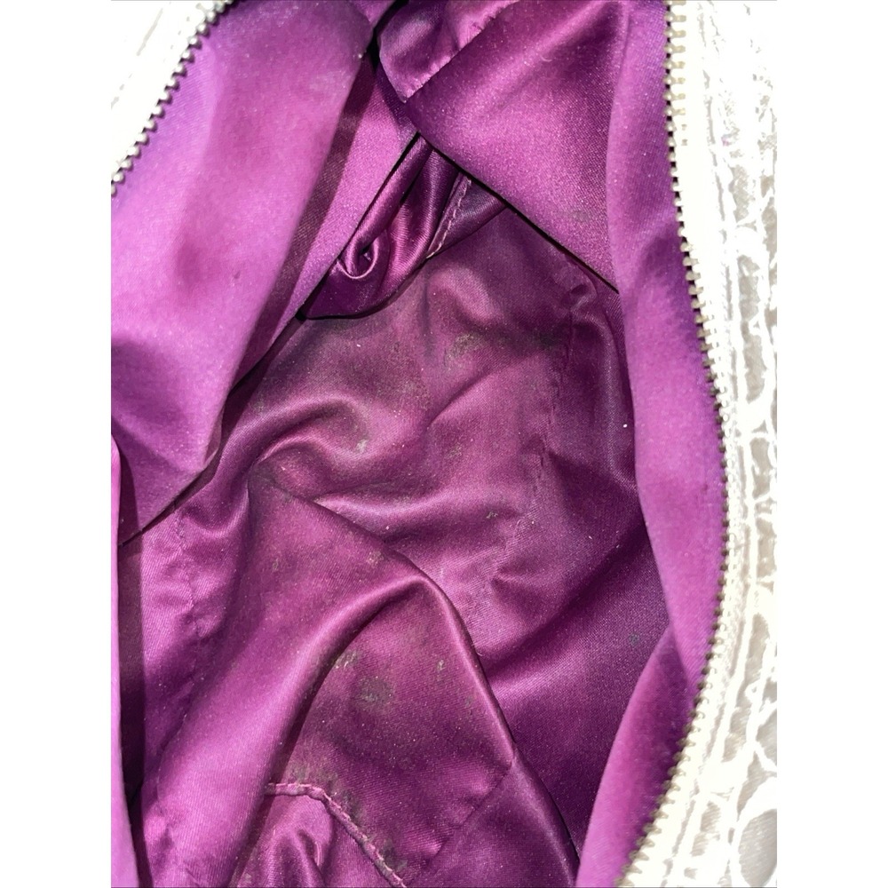 Coach Ruched Metallic Madison Maggie Silver Signature Pleated Hobo Bag 18886 - Picture 15 of 16
